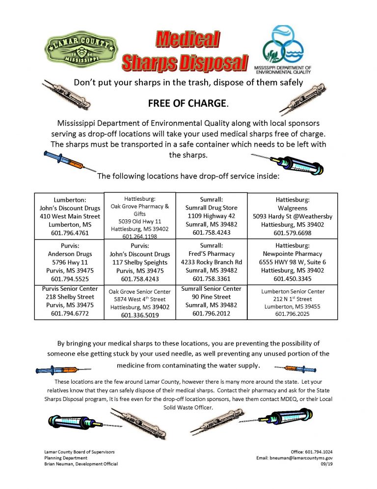 Medical Sharps Disposal Lamar County Mississippi